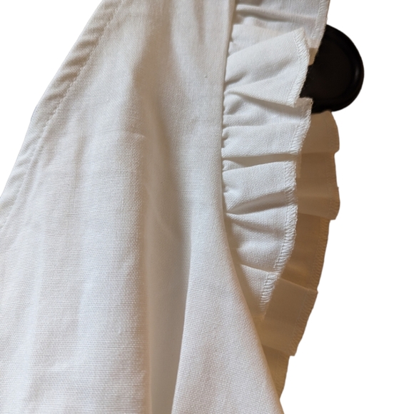 NWOT Women's ruffle v-neck sleeveless tie back crop top, XS, White - Picture 8 of 10